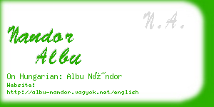 nandor albu business card